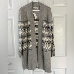 Loft Gray Patterned Women's Sweater NWT sz M
